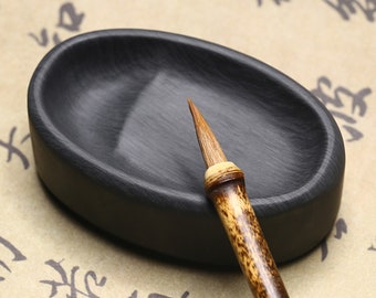 Small Script Inkstone, Small Ingot Ink Pool, Four Treasures Of The Study, Ink Grinding For Calligraphy, Portable Calligraphy Inkstone