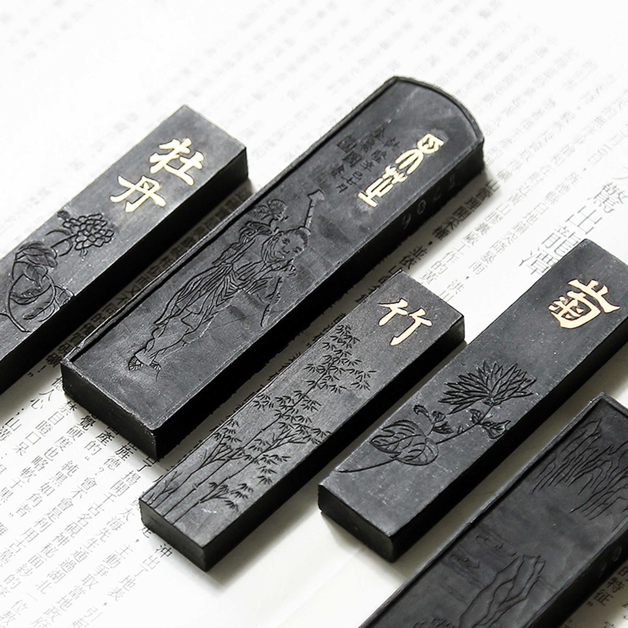 7Pcs Ink Block Paint Solid Inks Chinese Japanese Traditional Calligraphy  Pigment Ink Sticks Set Painting Ink for Crafts Drawing 