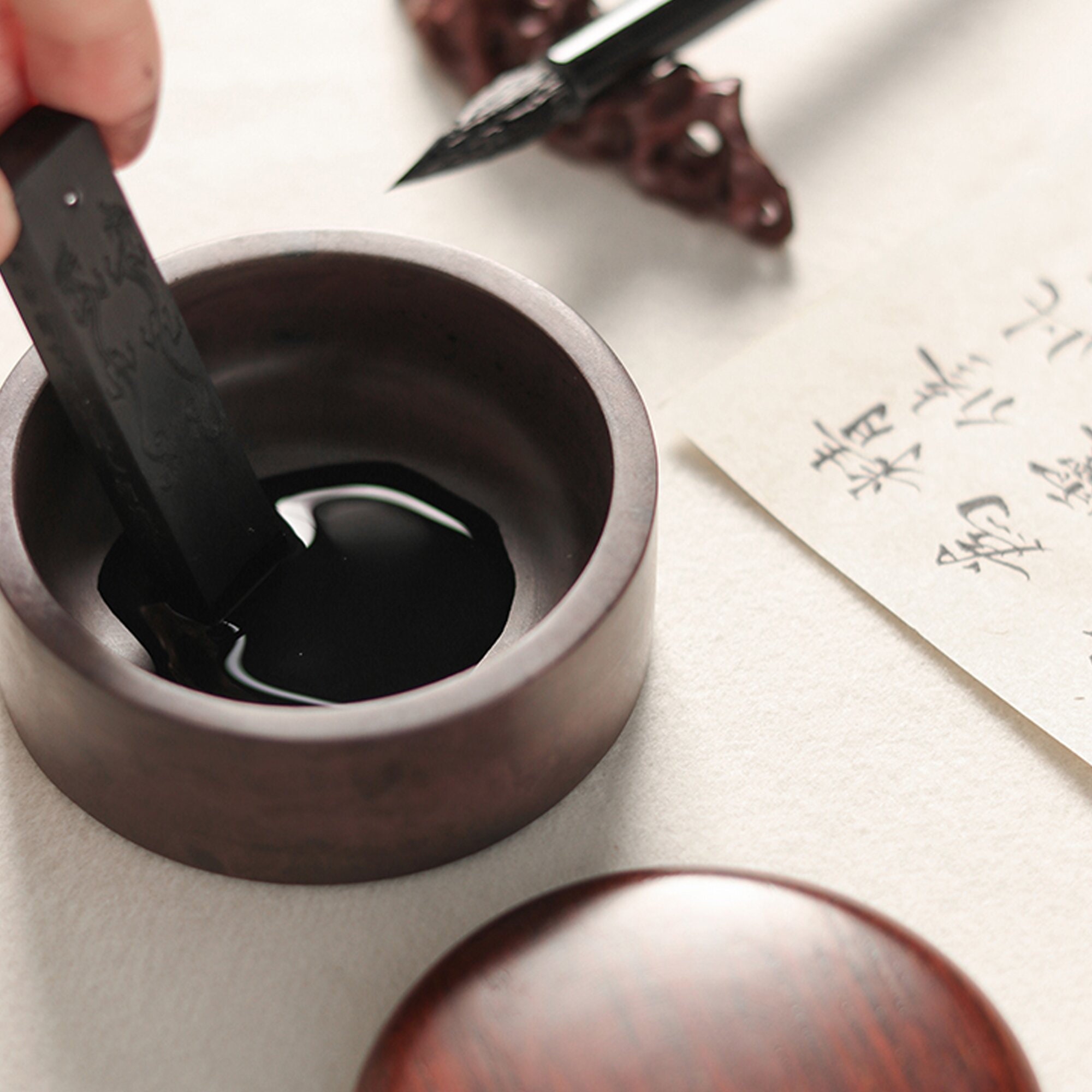 Calligraphy Set Ink Stone, Korean Calligraphy Suzuri Sum Ink Set 