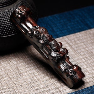 Chinese Brush Holder, Black Sandalwood Chinese Brush Holder, Chinese Brush Holder, Painting Brush Holder, Chinese Brush Rest，Gift For Him
