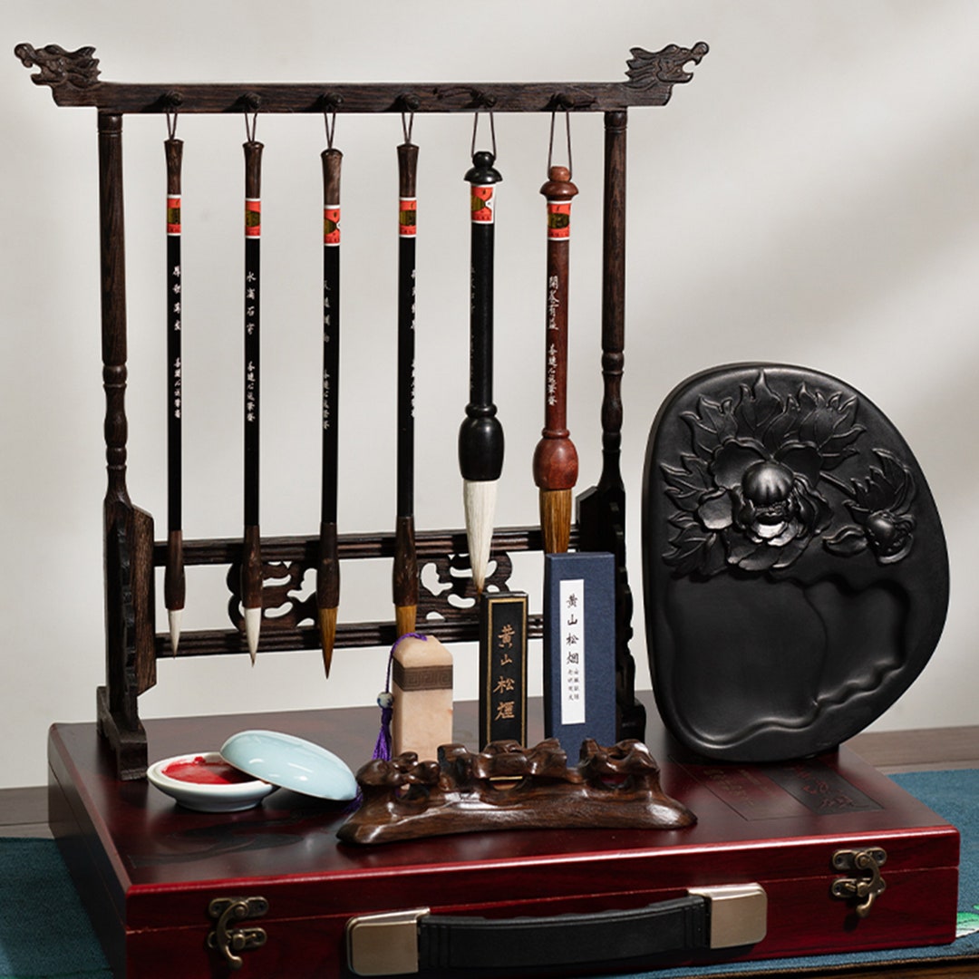 Four Treasures of Study Gift Box Set,pen,ink, Paper,inkstone ...