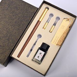 Sketch Brush Set, Chinese Japanese Brush, Chinese Calligraphy Chinese Character Brush, Writing Ink, Bookmark, Valentine&#39;s Day Gift