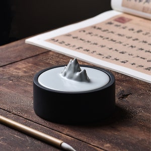 Calligraphy Ink Stone, Natural Original Ink Stone, Chinese Brush Ink Stone, Send Box, Vintage Handmade Ink Stone, Calligrapher Gift