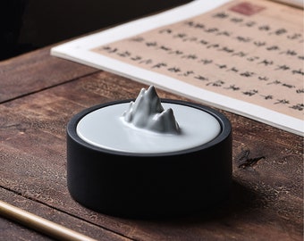 Calligraphy Ink Stone, Natural Original Ink Stone, Chinese Brush Ink Stone, Send Box, Vintage Handmade Ink Stone, Calligrapher Gift