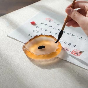 Pietra per inchiostro cinese, pietra per inchiostro creativa, pietra per inchiostro per calligrafia, pietra per inchiostro multifunzionale, pietra per inchiostro in vetro, pietra per inchiostro, regalo per la festa del papà