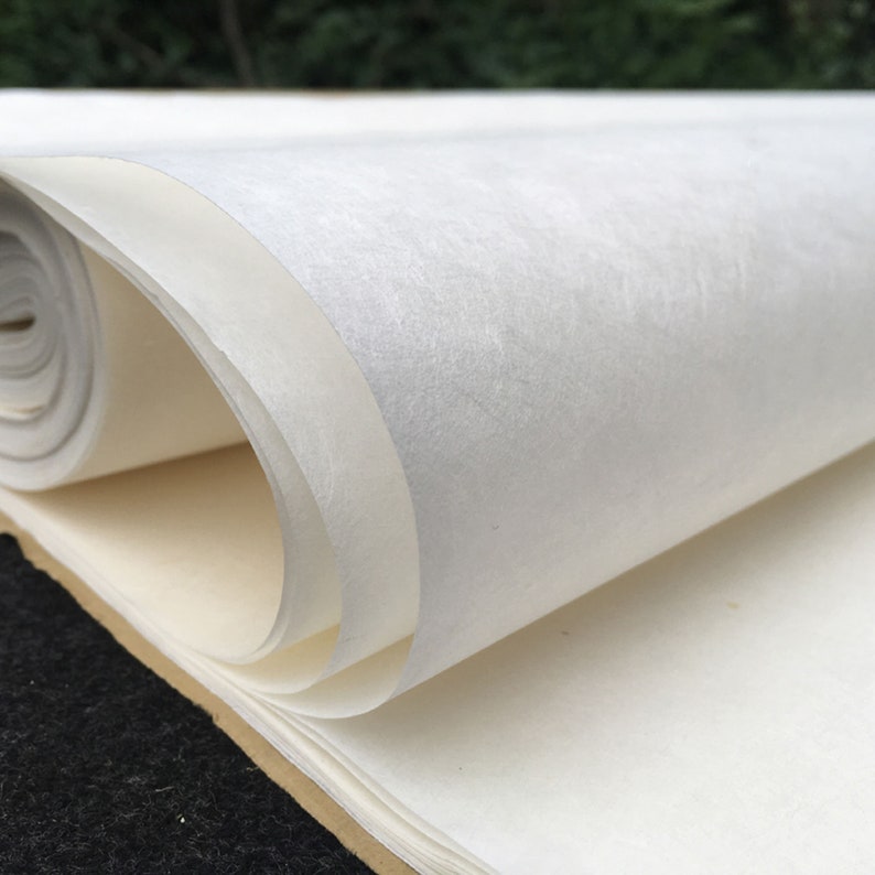 May include: A close-up of a roll of white paper, showing the texture of the paper and the way it is rolled. The paper is unbleached and has a natural, slightly rough texture.