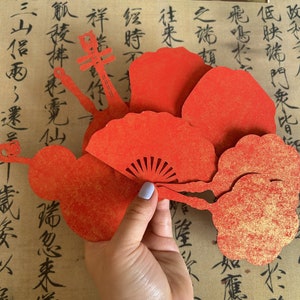Song Brocade Special-Shaped Bookmark, Chinese Classical Creative Paper, Hand-Painted Rice Paper, Pipa/Gourd/Fan-Shaped Soft Card Rice Paper