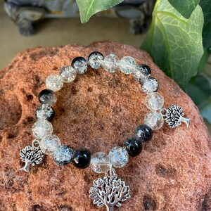 Girl’s Kids Crystal and Tree of Life Charm Bead Bracelet, Crystal Bracelet