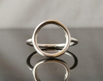 Sterling Silver Open Circle Ring - Minimalist Karma Jewelry