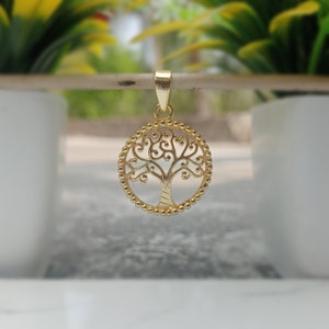 Sterling Silver Tree of Life Pendant: Gold Plated Yggdrasil Charm