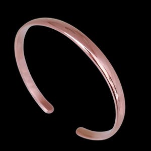Handmade Solid Copper Cuff Bangle: Adjustable Healing Bracelet