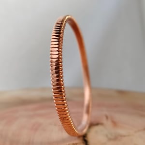 Handmade Solid Copper Bangle: Unisex Wire Cuff Bracelet