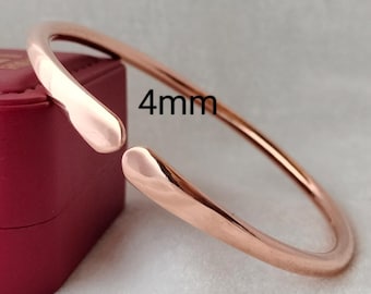 Bracelet jonc en cuivre martelé fait main : bijoux de guérison réglables