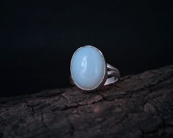 Sterling Silver Oval Opal Ring: October Birthstone, Delicate Stone