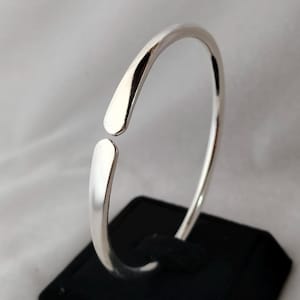 Adjustable Sterling Silver Bangle: Handcrafted Wrap Bracelet