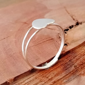 Dainty Sterling Silver Heart Ring - Handmade 6mm Band