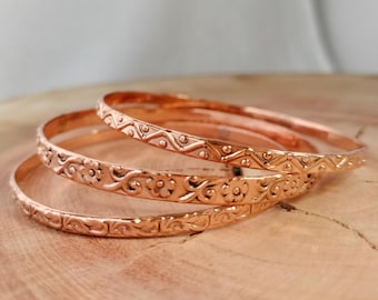 Handmade Copper Bangle Set: Designer Indian Bangles for Women
