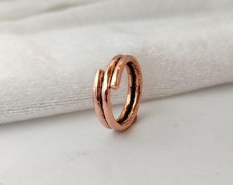Handmade Twisted Copper Ring: Minimalist Stacking Band