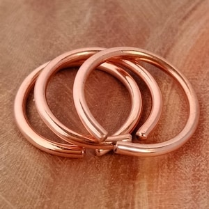 Adjustable Copper Ring Set: Stackable, Handmade Jewelry