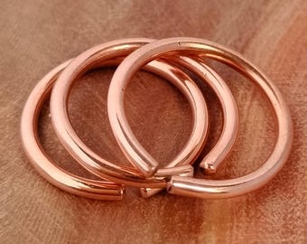 Adjustable Copper Ring Set: Stackable, Handmade Jewelry
