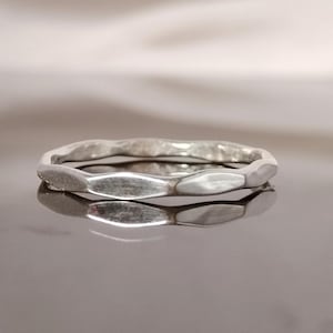 Dainty Hammered Sterling Silver Stacking Ring