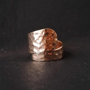 Handmade Hammered Copper Ring: Adjustable Thumb Ring