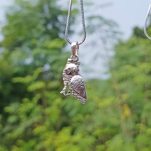 925 Sterling Silver Owl Pendant, Handmade Designer Small Owl Pendant, Cute Night Bird Necklace, Pendant for Necklace, Women&#39;s Pendant, Gifts