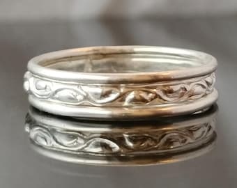 Sterling Silver Stacking Rings Set: Minimalist Thin Bands