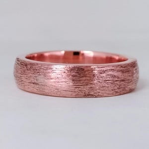 Textured Copper Ring: Handmade Boho Style Band (5mm)