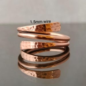 Pure 100% Copper Wrap Ring, Arthritis Thumb Ring, Solid Copper Ring, Finger Ring, Solid Copper Ring, Hammered Ring, Copper Jewelry