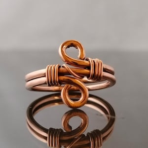 Handmade Copper Infinity Ring: Twisted Wire Wrapped Band