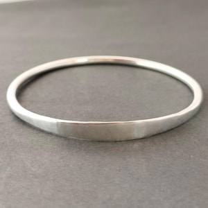 Bracelet jonc en argent sterling martelé fait main : Bracelet épais empilable
