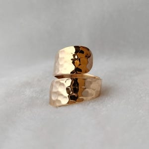 Handmade Hammered Copper Ring: Adjustable Thumb Ring