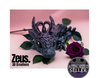 Juguete antiestrés con forma de dragón y corazón impreso en 3D - Cinderwing Design