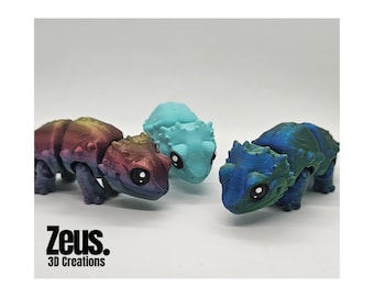 Mini 3D Printed Bearded Dragon Fidget Toy - Hand Painted Eye