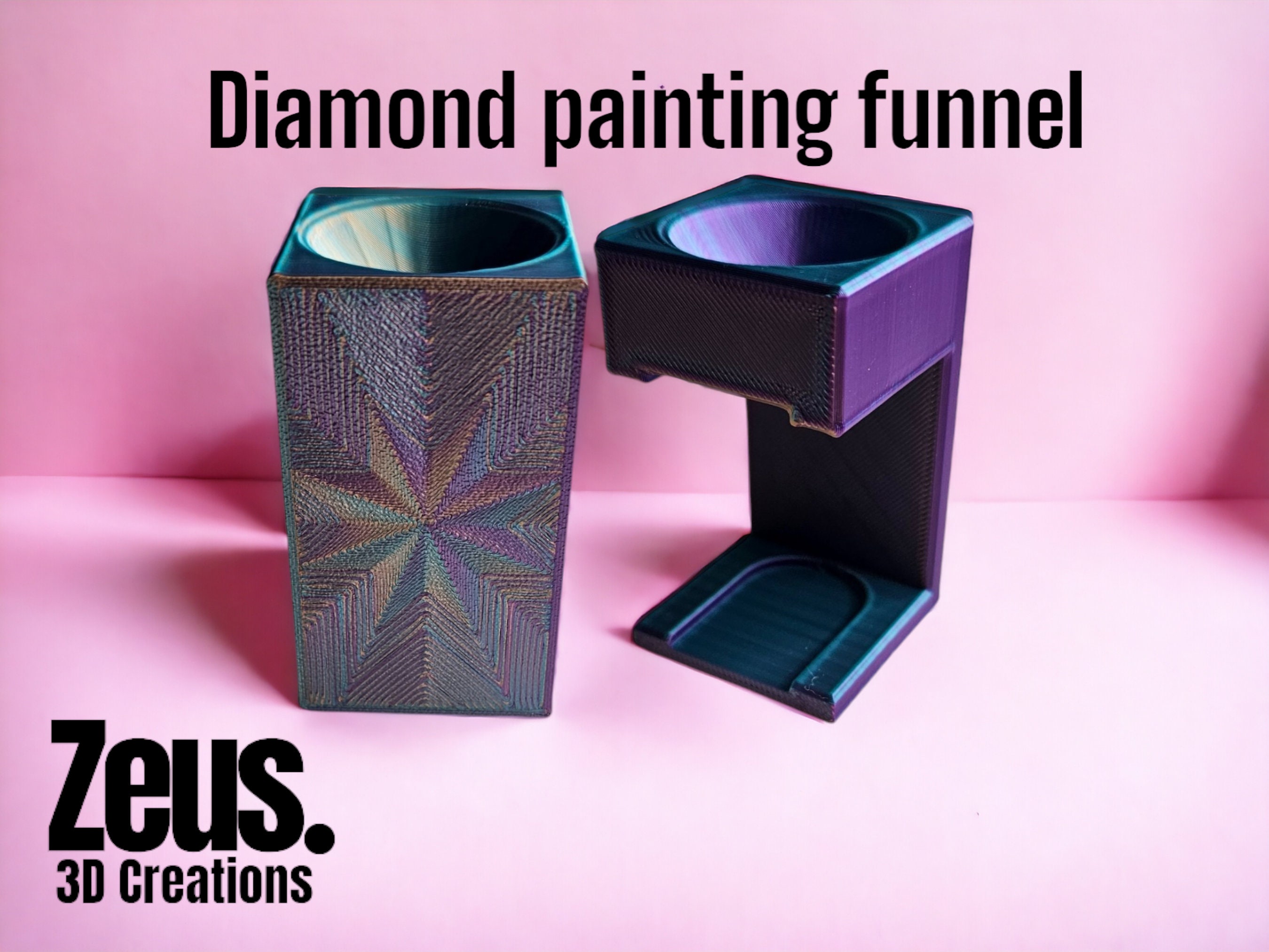 Diamond painting tray with funnel in the middle by Vertricus, Download  free STL model