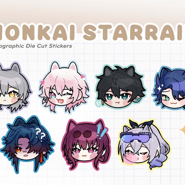 Holographic Honkai Star Rail Vinyl Stickers