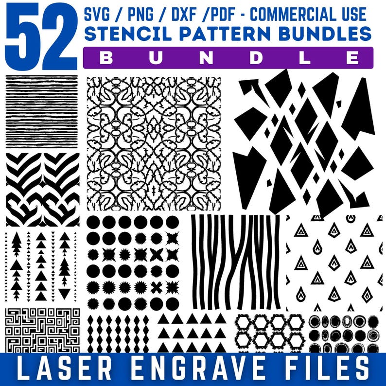 Photo inspiration: Such As Stencils Reference: Laser Engrave Files For Different Stencil Pattern Bundle Svg Png