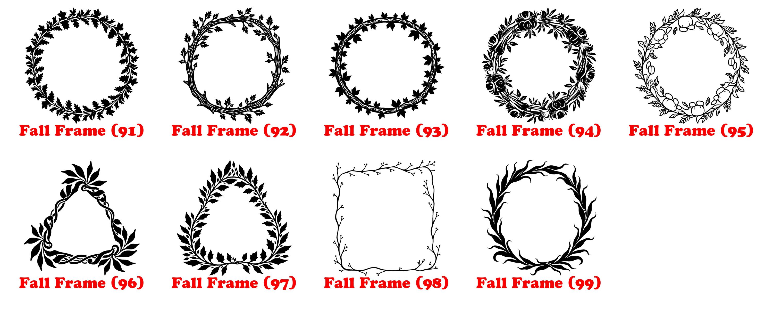 Fall Color Rectangle Frame Svg Fall Frame Art Svg Png Pdf & Dxf Bundle for Autumn Decor Instant ...