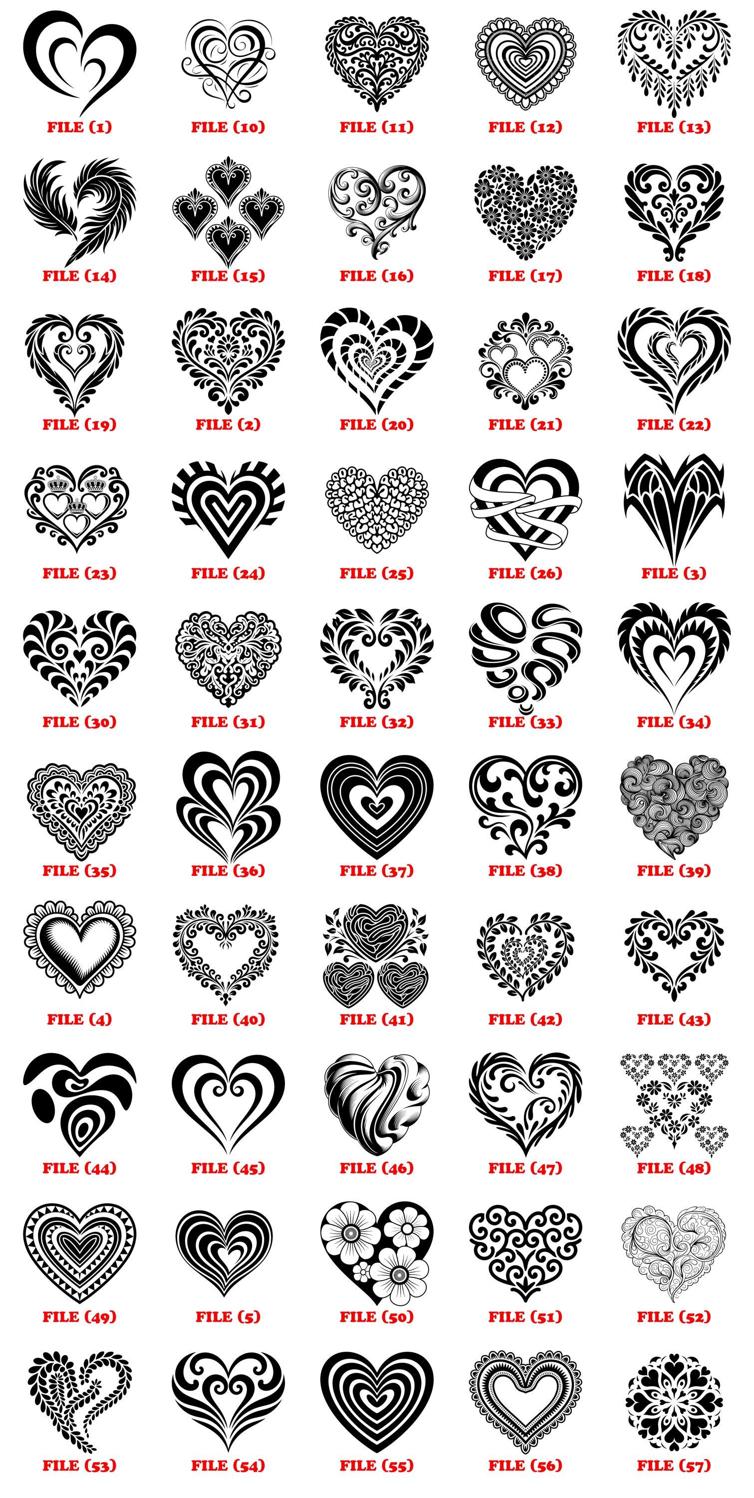 Svg Rococco Rococo Scroll Heart Svg Png Pdf & Dxf Bundle for Cricut and Silhouette ...