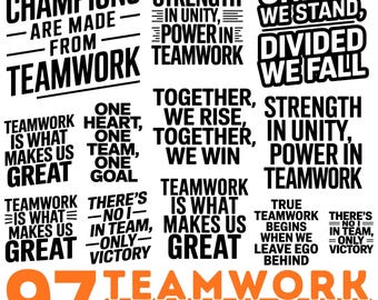 Teamwork Sayings Svg Png Pdf & Dxf Bundle for Vinyl Decals and Craft Projects instant downloads