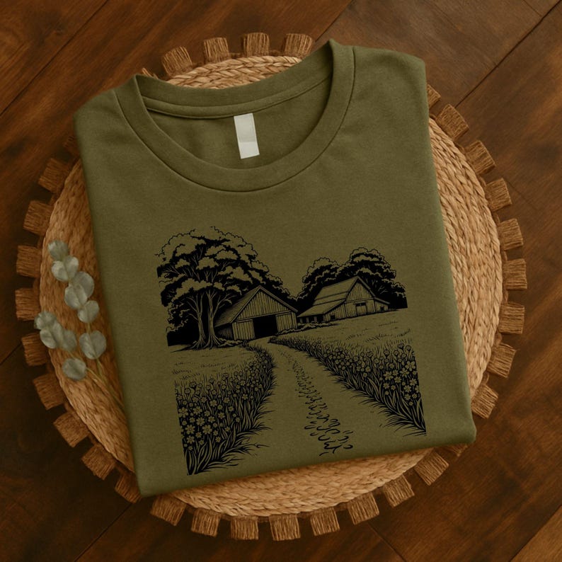 Rustic Barn Countryside Scene SVG Bundle, Farmhouse & Country Landscape ...