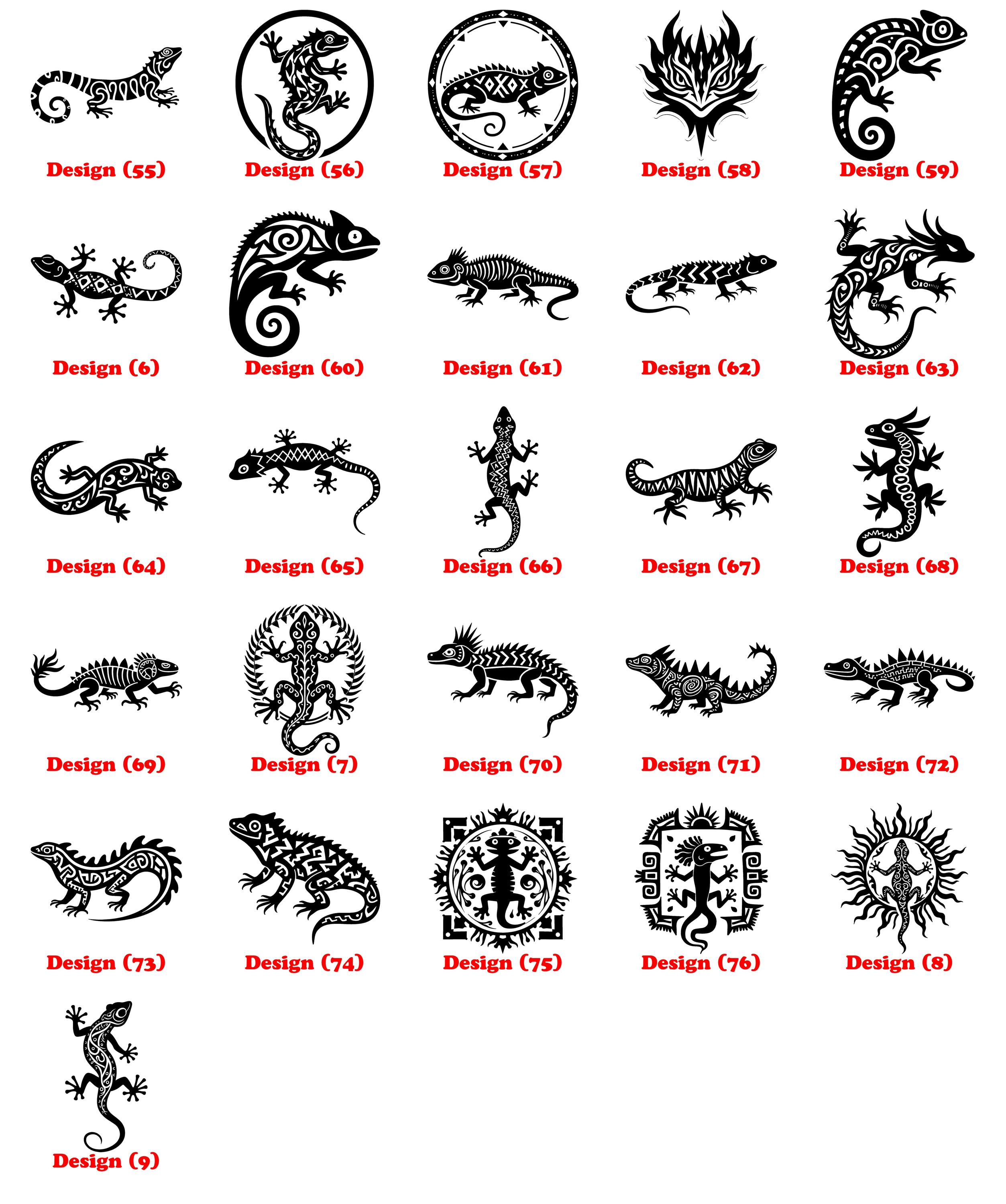 Tribal Lizard Pattern Svg Png Pdf & Dxf Bundle for Cricut Crafts ...