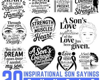 Inspirational Son Laser Engrave SVG Bundle, Motivational Quotes for Boys, instant downloads
