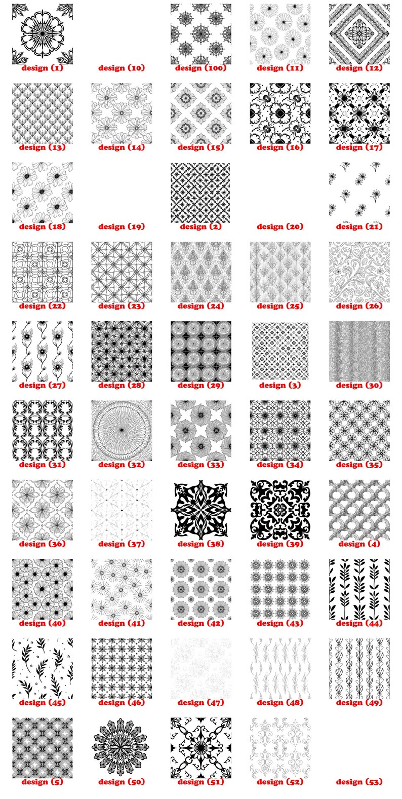 Abstract Floral Seamless Pattern Bundle (svg, Png, Pdf, Dxf) - Etsy