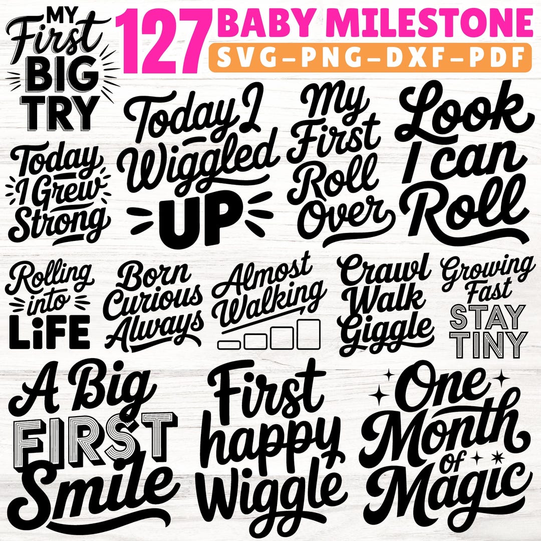 Baby Milestone SVG Bundle: Newborn Month Markers (digital Download) - Etsy