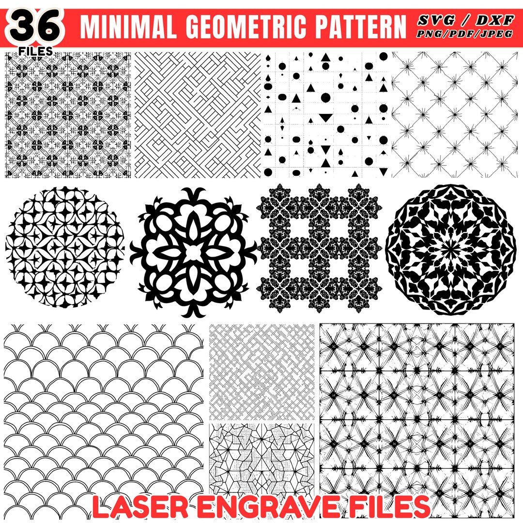 Minimal Geometric Pattern SVG, Laser Engraving Files (digital Download ...