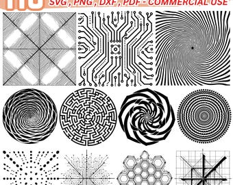 Pakiet wzorów geometrycznych, Cricut Crafts (svg, png, pdf, dxf)