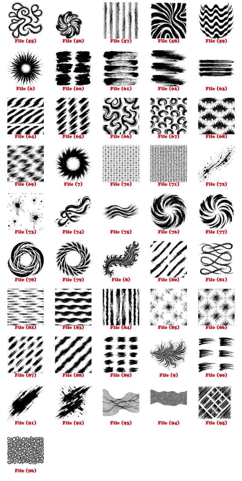 Brush Stroke Seamless Patterns Svg Png Pdf & Dxf Bundle for Cricut ...