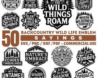Pliki do grawerowania laserowego dla pakietu Wildlife Emblem Svg Png Pdf i DXF do natychmiastowego pobrania